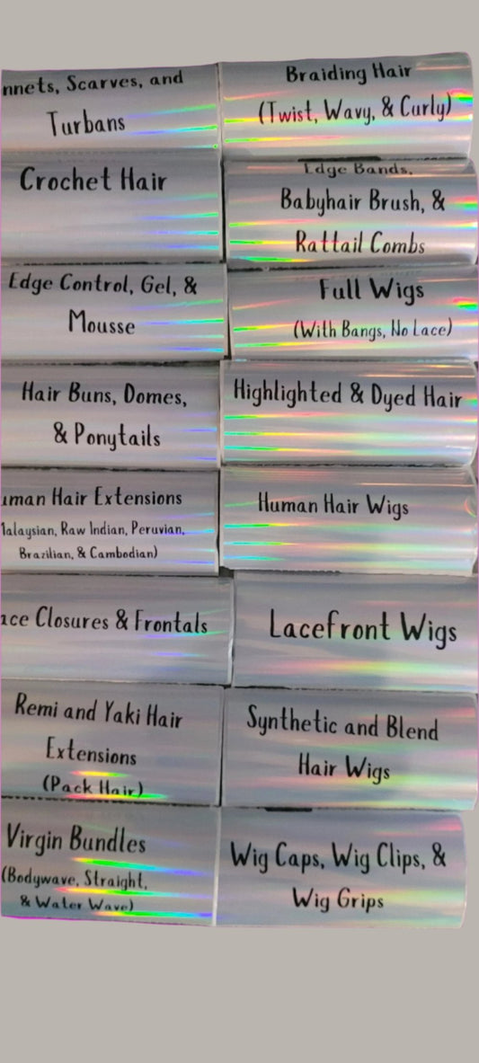 HairganizeHer Sticker Labels - All-in-One Hair Stickers