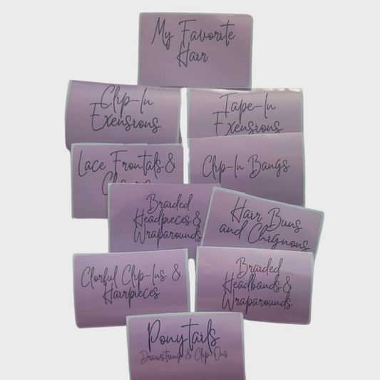 HairganizeHer Sticker Labels - Hair Add-ons Sticker Pack