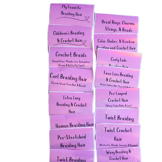 HairganizeHer Sticker Labels - Braid & Crochet Hair Stickers